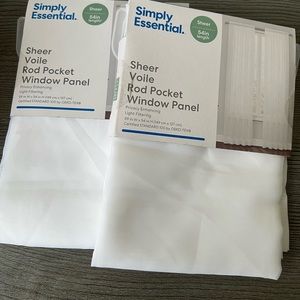 2 Pcs Simply Essential™ Voile 59'' x 54'' Rod Pocket Sheer Window Curtain Panel